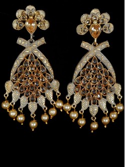 Reverse Ad Earrings With Meenakari Work